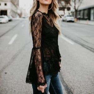 Ina black lace top